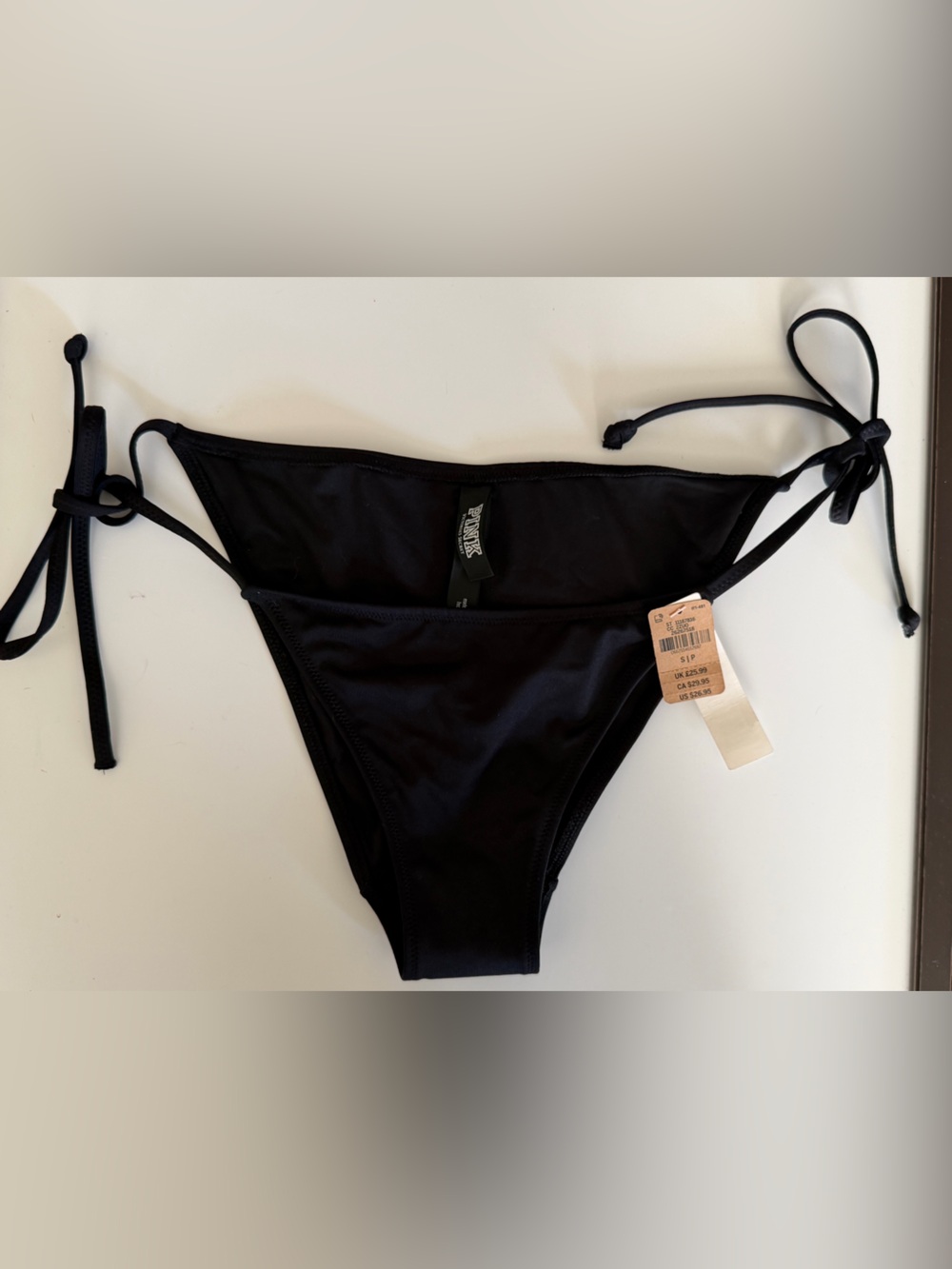 PINK Victoria's Secret Black Side-Tie Bikini Bottom